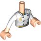 Minidoll Torso Girl Chef Suit, Gold Buttons