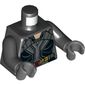 Torso Armour, Gold Straps, Light Nougat Neck Print (Black Widow), Black Arms, Dark Bluish Gray Hands
