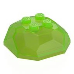 LEGO part  ROCK 4X4X1 1/3 UPPER PART in Transparent Bright Green/ Trans-Bright Green