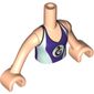 Minidoll Torso Girl Dark Purple/Bright Light Blue Swimming Suit with Sea Horse Logo