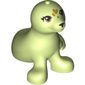 Animal, Seal / Sea Lion with Brown Eyes, Olive Green Hearts Print