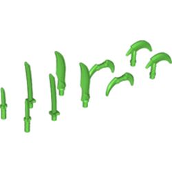 LEGO part 37341 Weapons [Complete Sprue] in Bright Green