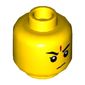 Minifig Head Nezha, Eyebrows, Red Forehead Marking, Stern / Open Mouth Smile Print