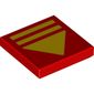 Tile 2 x 2 with Yellow Stripes, Triangle print
