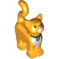 Animal, Cat, Standing New Style with White Chest, Blue Collar print (Sox)