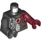 Torso, Odd Arms and Hands, White and Dark Red Spider Print (Venom), Left Dark Red Arm and Hand, Right Black Arm and Hand