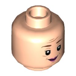 Minifig Head Dolores Umbridge, Brown Eyebrows, Magenta Lips Print