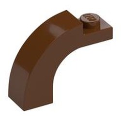 LEGO part  BRICK 1X3X2 W/INS AND OUTS.BOW in Reddish Brown
