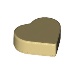 LEGO part 39739 Tile 1 x 1 Special Heart in Brick Yellow/ Tan