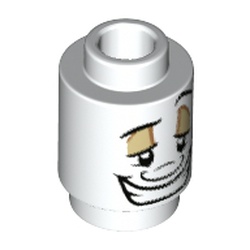 Brick Round 1 x 1 Open Stud with Face with Clenched Teeth Print (Lumiere)