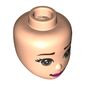 Minidoll Head with Brown Eyes, Brown Eyebrows, and Dark Pink Lips Print (Belle)