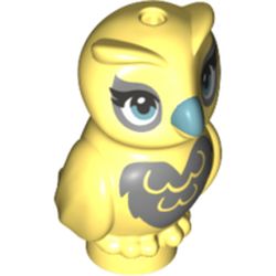 Animal, Bird, Owl Baby Dark Bluish Grey Chest, Medium Blue Eyes, Medium Blue Beak