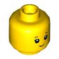 Minifig Head Pajama Kid, Brown Eyebrows, Small Smile Print