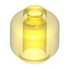 Trans-Yellow Minifig Head [Plain] [Vented Stud - 2 Holes]