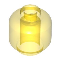 LEGO part 28621 Minifig Head Plain [Vented Stud - 2 Holes] in Transparent Yellow/ Trans-Yellow