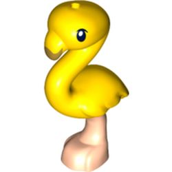 LEGO part 67918 Animal, Bird, Flamingo with Light Flesh Leg, Black Eye and Olive Green Beak in Bright Yellow/ Yellow