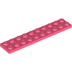 LEGO part 3832 PLATE 2X10 in Vibrant Coral/ Coral