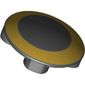 Plate Round 2 x 2 with Rounded Bottom [Boat Stud] with Gold Edge (Owl Eye)