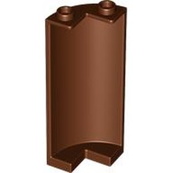 LEGO part WALL 2X2X5, 1/4 CIRCLE, W/ CUTOUT in Reddish Brown (6301356|30987)