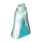 Minidoll Hips and Full Length Skirt with Dark Turquoise Underdress, Silver Decorations print