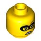 Minifig Head Clara the Criminal, Black Eyemask, Gray Lips, Scar Print