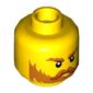 Minifig Head Viking, Orange Eyebrows, Moustache, and Beard Print
