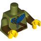 Torso, Dual Molded Arms, Tunic, Blue Cape, Reddish Brown Strap and Belt Print, Olive Green Sleeves Pattern, Dark Brown Arms, Yellow Hands