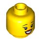 Minifig Head Llama Costume Girl, Eyebrows, Red Lips, Large Smile Showing Teeth / Lopsided Smile Print