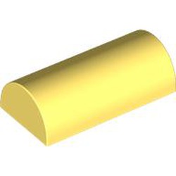 LEGO part 6192b Brick Curved 2 x 4 No Studs, Curved Top, with Groove in Cool Yellow/ Bright Light Yellow