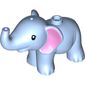 Animal, Elephant, Baby with Pink Ears, Small Black Eyes print