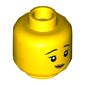 Minifig Head Pajama Girl, Brown Eyebrows, Smile Print