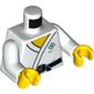 Torso Gi with Tied Black Belt Print, White Arms, Yellow Hands