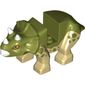 Animal, Dinosaur, Triceratops, Baby, Tan Underside, Olive Green Spots Print