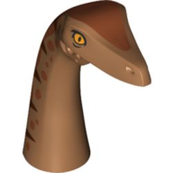 Animal Body Part, Dinosaur, Gallimimus Head, Dark Orange Spots Print