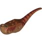 Animal Body Part, Dinosaur, Gallimimus Body with Dark Orange Top with Dark Red Stripes Print