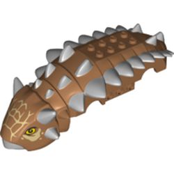 Animal Body Part, Dinosaur, Ankylosaurus Body, Top Half with Silver Spikes, Tan Bridle print