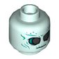 Minifig Head Nehmaar Reem, Large Silver Eyes, Wrinkles Print