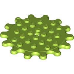 LEGO part GEAR WHEEL 6X6, Z14 in Bright Yellowish Green/ Lime