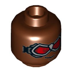Minifig Head Falcon, Goggles with Red Lenses Print
