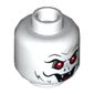Minifig Head Man-Bat, Red Eyes, Open Mouth with Fangs, Scared / Angry Print
