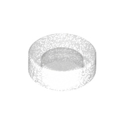 LEGO part 35380 FLAT TILE 1X1, ROUND in Transparent with Opalescence/ Satin Trans-Clear
