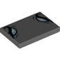 Tile 2 x 3 with 2 Medium Blue Eyes, Black Eye Lids print