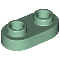 LEGO part 35480 Plate Special 1 x 2 Rounded with 2 Open Studs in Sand Green