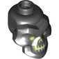 Minifig Head Special, Skull with Lime/Yellowish Green Eyes, Mouth