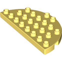 LEGO part PLATE 8X4, 1/2 CIRCLE in Cool Yellow/ Bright Light Yellow