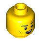 Minifig Head 80's Musician, Cheek Lines, Open Mouth Smile / Closed Eyes with Open Mouth Print