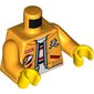 Torso Jacket with Patches, White Shirt, Bright Light Orange Arms, Yellow Hands