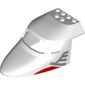 Aircraft Fuselage Curved Forward 6 x 10 Top with Metallic Silver/ Red print