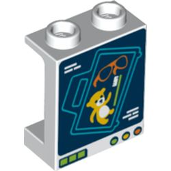 Panel 1 x 2 x 2 [Side Supports / Hollow Studs] with X-Ray of Luggage print