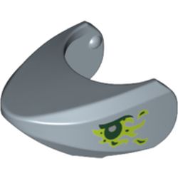 Animal Body Part, Shark Head with Rounded Nose with Dark Green and Lime Eyes Print